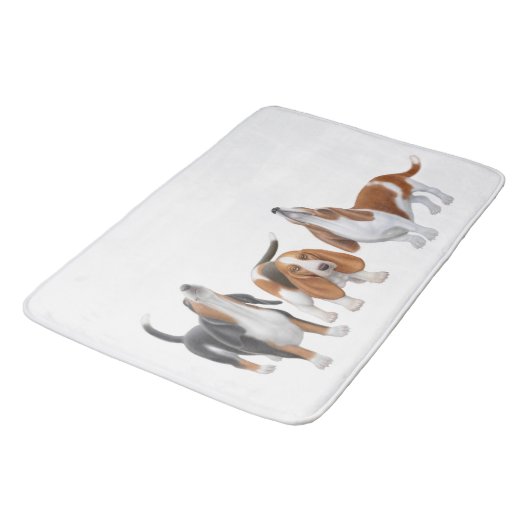 Howling Basset Hound Dogs Bath Mat (Gekanteld)
