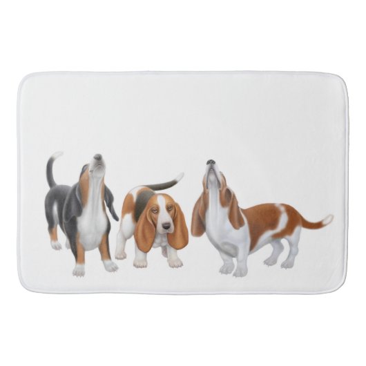 Howling Basset Hound Dogs Bath Mat (Voorkant)