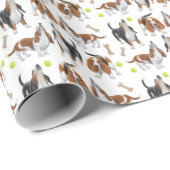 Howling Basset Hound Dogs Gift Wrap Cadeaupapier (Rol Hoek)