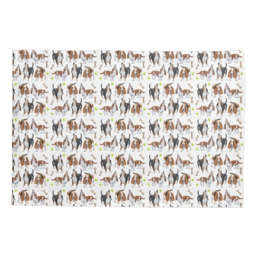 Howling Basset Hound Dogs Pillowcase Kussensloop (Achterkant)