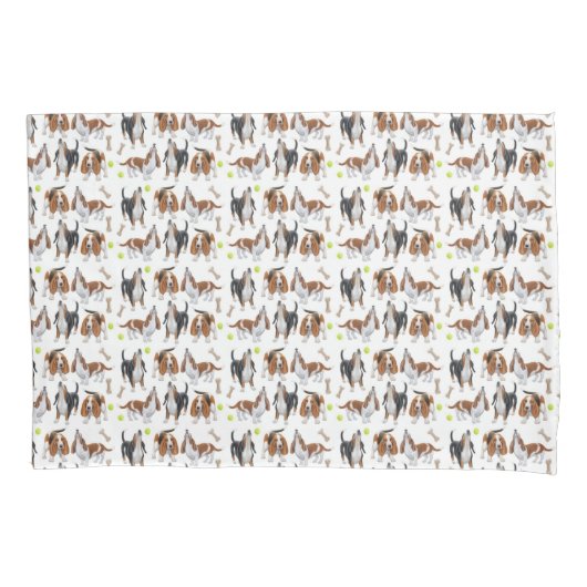 Howling Basset Hound Dogs Pillowcase Kussensloop (Voorkant)