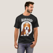 Howling Basset Hound Howl Moon Kawaii Dog T-Shirt (Voorkant volledig)