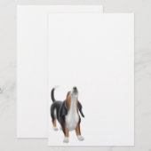 Howling Basset Hound Stationery Briefpapier (Voorkant / Achterkant)