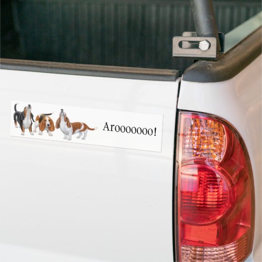 Howling Basset Hounds Bumpersticker (Op Truck)