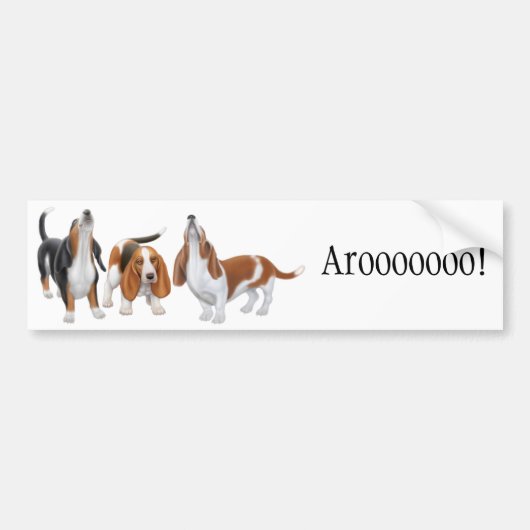 Howling Basset Hounds Bumpersticker (Voorkant)