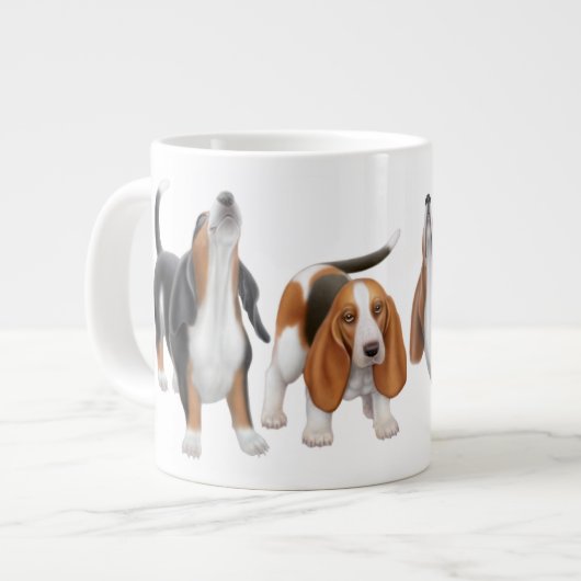 Howling Basset Hounds Grote Koffiekop (Links)
