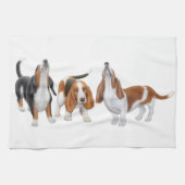 Howling Basset Hounds Kitchen Towel Theedoek (Horizontaal)