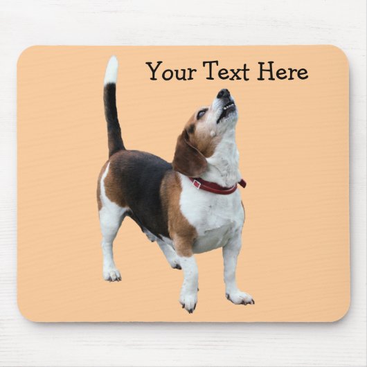 Howling Beagle Cute Dog Mousepad Muismat (Voorkant)