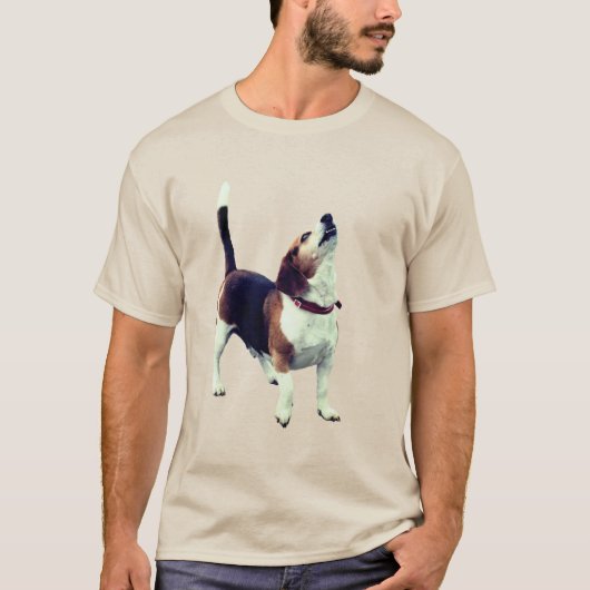 Howling Beagle Cute Dog T-shirt (Voorkant)