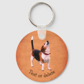 Howling Beagle Dog Cute Personalized Sleutelhanger (Voorkant)