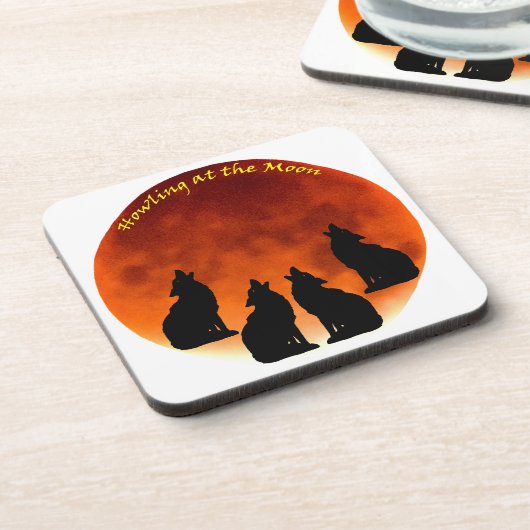 Howling bij de maan bier onderzetter (Linkerzijde)