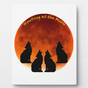 Howling bij de maan fotoplaat