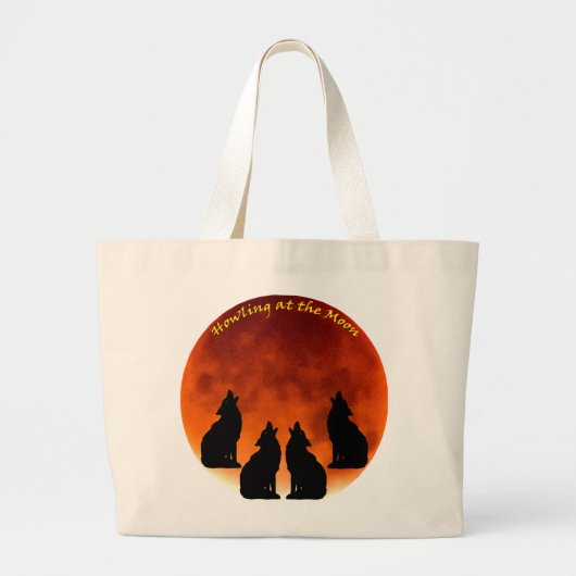 Howling bij de maan grote tote bag (Voorkant)