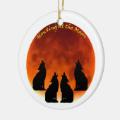 Howling bij de maan keramisch ornament (Links)