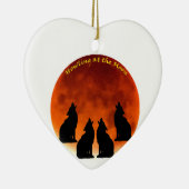 Howling bij de maan keramisch ornament (Rechts)