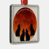 Howling bij de maan metalen ornament (Rechts)