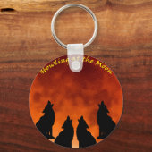 Howling bij de maan sleutelhanger (Voorkant)