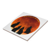 Howling bij de maan tegeltje (Zijkant)