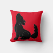 Howling Black Wolf Kussen (Voorkant)