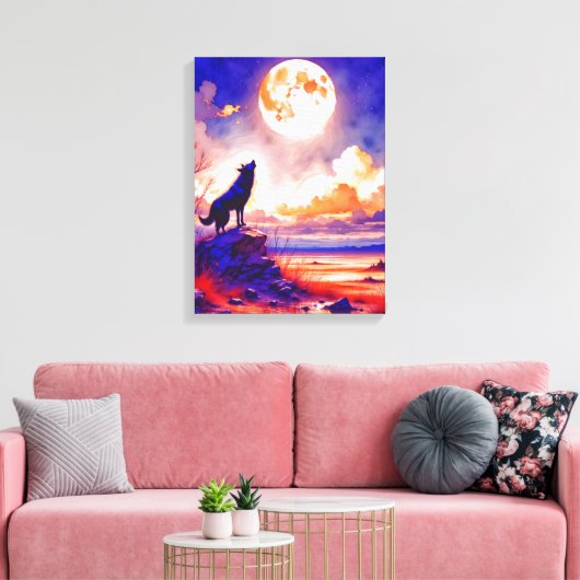 howling canvas afdruk (Insitu (Woonkamer))