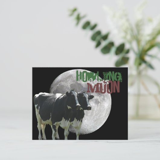 Howling Cows Moon Briefkaart (Staand voorkant)