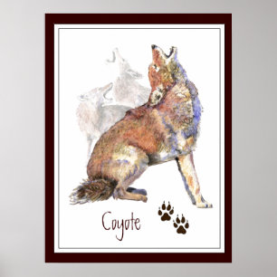 Howling Coyote Animal Natuur Poster