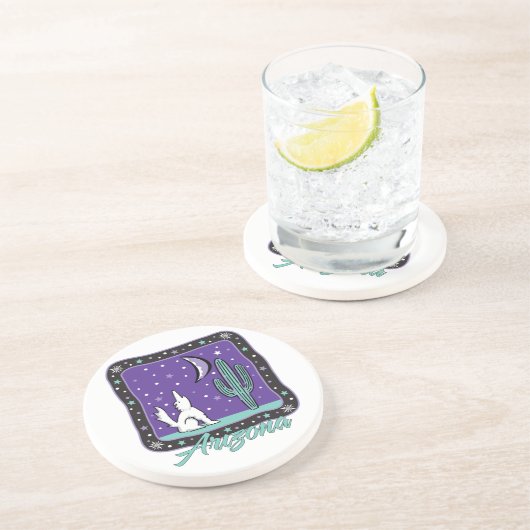 Howling Coyote Arizona Zandsteen Onderzetter (Zijkant)