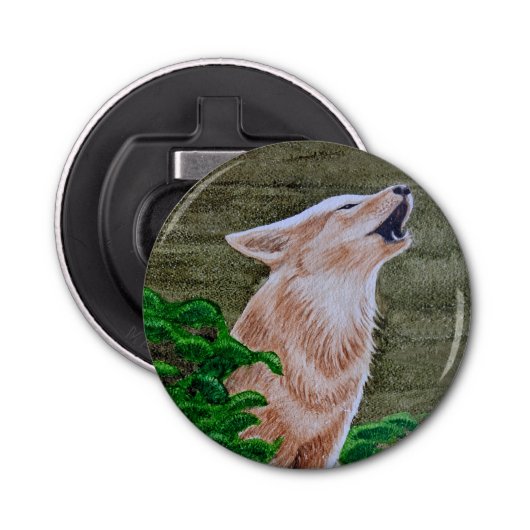 Howling Coyote Button Flesopener (Voorkant)