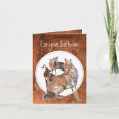 Howling Coyote - Funny Animal Birthday Kaart (Voorkant)