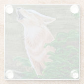 Howling Coyote Glazen Onderzetter (Achterkant)