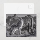 Howling Coyote in Desert Landscape Briefkaart (Voorkant / Achterkant)