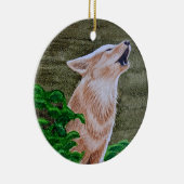 Howling Coyote Keramisch Ornament (Rechts)