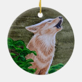 Howling Coyote Keramisch Ornament (Achterkant)