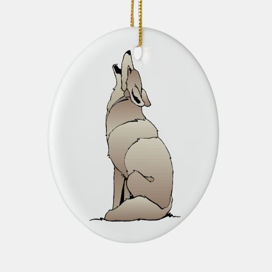 HOWLING COYOTE KERAMISCH ORNAMENT (Rechts)
