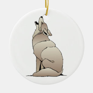 HOWLING COYOTE KERAMISCH ORNAMENT