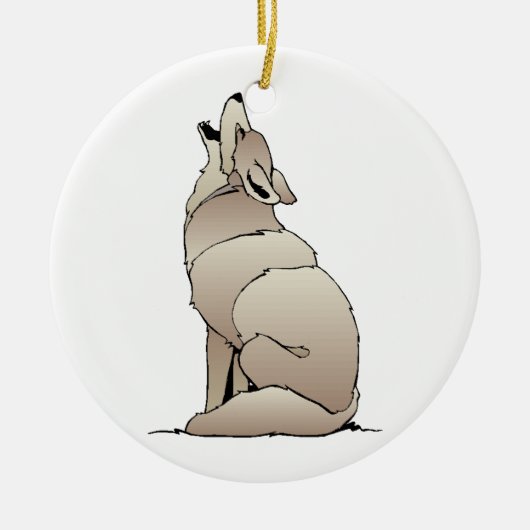 HOWLING COYOTE KERAMISCH ORNAMENT (Voorkant)