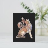 Howling Coyote Pack, Animal, Natuur Wildlife Briefkaart (Staand voorkant)