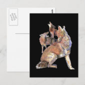 Howling Coyote Pack, Animal, Natuur Wildlife Briefkaart (Voorkant / Achterkant)