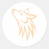 Howling Coyote Ronde Sticker (Voorkant)