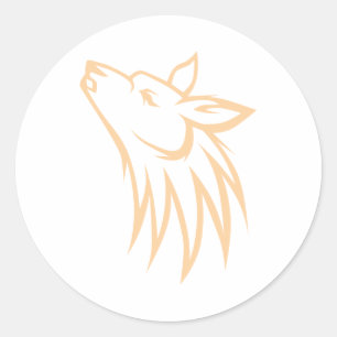 Howling Coyote Ronde Sticker