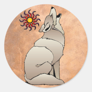 HOWLING COYOTE RONDE STICKER