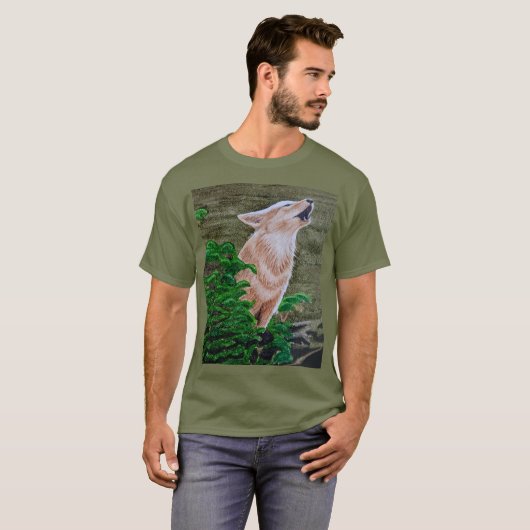 Howling Coyote   T-shirt (Voorkant volledig)