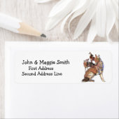 Howling Coyote - waterverf dierlijk adres Etiket (Insitu)