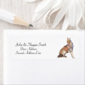 Howling Coyote - waterverf dierlijk adres Etiket (Insitu)