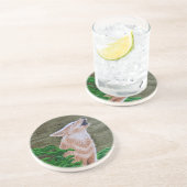 Howling Coyote Zandsteen Onderzetter (Zijkant)