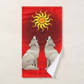 HOWLING COYOTES BENEATT A SOUTHWESTERN SUN BAD HANDDOEK (Handdoek)