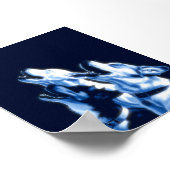 Howling Dogs Poster Print Wall Art blue design (Hoek)