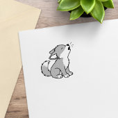 Howling Gray Wolf Pup 1x1 Rubberstempel