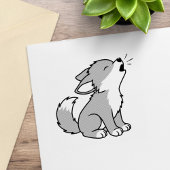 Howling Gray Wolf Pup Rubberstempel