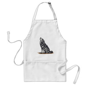 Howling Grey Wolf Vaderdag Gift Wild Life BBQ Standaard Schort